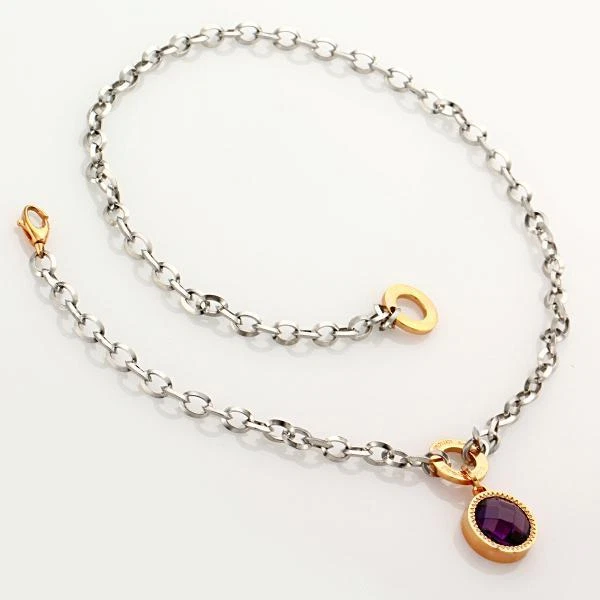 Novo Colar Rebecca 2.77ctw Hidro Ametista Redondo Dois Tons - Imagem 1 de 1