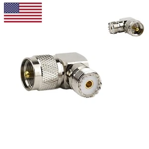 Adaptador coaxial RF UHF macho PL259 a hembra so239 ángulo recto - Imagen 1 de 3