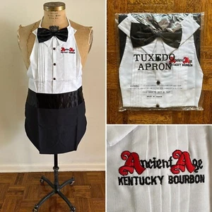 NOS 1980s ANCIENT AGE Bourbon Whiskey TUXEDO APRON Advertising Promo Drink Vtg - Picture 1 of 21