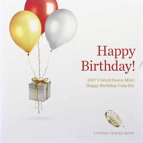 2017 Happy Birthday Coin Set Proof 5 US Coins CN-Clad OGP US Mint Cover