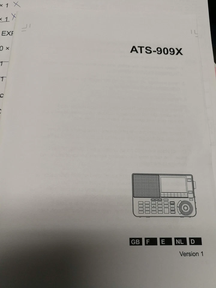 Sangean ATS-909X 英语操作手册 — 第 1/1 张图片