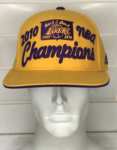 New Adidas LA Lakers NBA 2010 Champions The Finals Back 2 Back Hat KOBE BRYANT - Picture 1 of 6