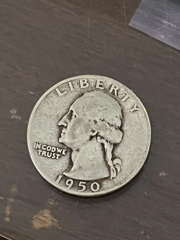 1950 S/D George Washington Silver Quarter (S Over D Mint Mark Error) Cover