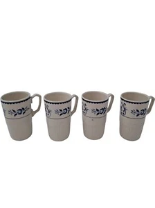 Gloucester Blue Floral Pattern Ceramic Coffee Mugs Set of 4 T2870 SP64 - Picture 1 of 5
