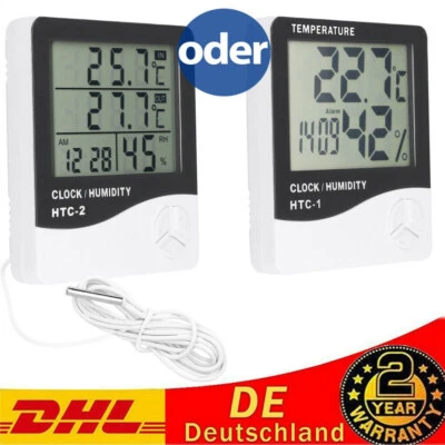 Digital Wetterstation Thermometer mit Außensensor LCD Innen Außen Thermometer DE - Bild 1 von 4