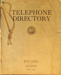 July 1933 Tacoma WA Vicinity Telephone Directory Book PB - Picture 1 of 2