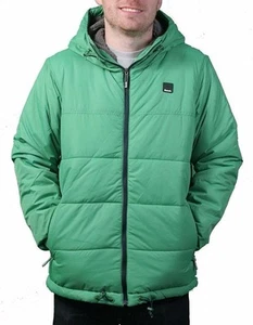 Bench UK Mens Hollis Zip Up Green Hooded Puffy Winter Jacket Coat NWT - Picture 1 of 4