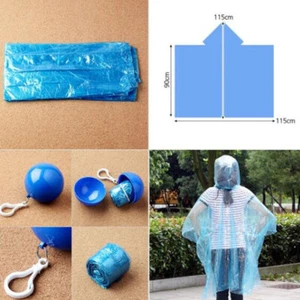 Disposable Adult Emergency Waterproof Rain Coat Poncho Hiking Camping Fishing - Picture 1 of 19