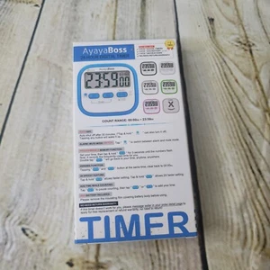 Temporizadores digitales AyaBoss temporizador de cocina para cocinar cuenta regresiva dos temporizadores negros - Imagen 1 de 4