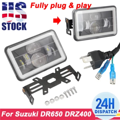 Kit de faros LED de actualización para faros Plug&Play Suzuki DR650 DRZ400 con soporte Foto 1 de 4
