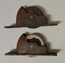 Pair of Antique Window Sash Weight Pulleys Rope Rollers