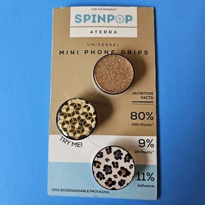 Impugnature mini telefono universali SpinPop 4Terra - GLITTER ORO/GEOMETRICO/LEOPARDO - Foto 1 di 7