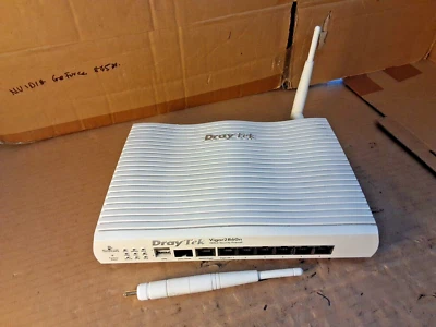 DrayTek Vigor 2860n. ADSL2 / VDSL2 Modem router + PSU. WiFi 300Mbps. READ - Image 1 of 4