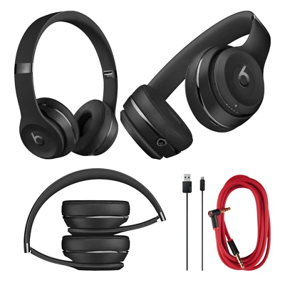 Beats by Dr.Dre Solo3 Bluetooth sans Fil sur Oreilles Casque Mat Noir - Bonne - Photo 1/4