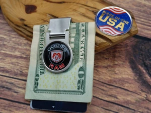NEW Vtg DODGE RAM PICKUP TRUCK ADJUSTABLE LOCKING MONEY CLIP WALLET HOLDER NOS - Picture 1 of 9