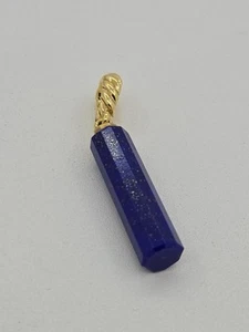David Yurman Charm , 12×5 Lapis Barrel, 18k Yellow Gold, Mint - Picture 1 of 6