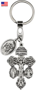 Begnadigungskruzifix mit Christophorus Schlüsselanhänger, Katholische Christophorus Medaille für C - Bild 1 von 7