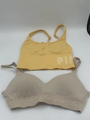 Two (2) Victoria Secret Pink Active Sports Bra 32A Xtra Small Pair - Image 1 of 4