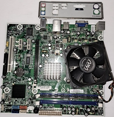Scheda Madre HP 480429-001 MSI MS-7525 con CPU Intel Dual Core 775 e Ram - Immagine 1 di 2