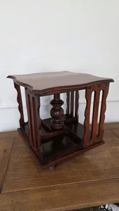 Antique Edwardian Rotating Mahogany Table Top Bookcase - Picture 1 of 10