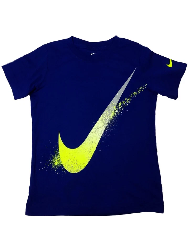 Nike Boys Blue & Yellow Swoosh Athletic T-Shirt Tee Shirt 6 - Image 1 of 1