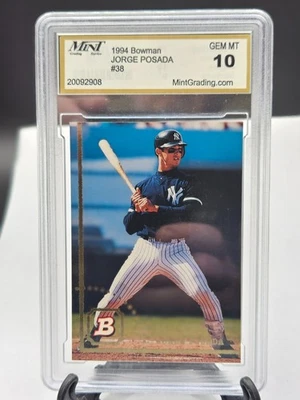 Tarjeta de novato Bowman #38 Jorge Posada 1994 Yankees como nueva 10 gemas como nueva - Yankees de Nueva York Foto 1 de 2