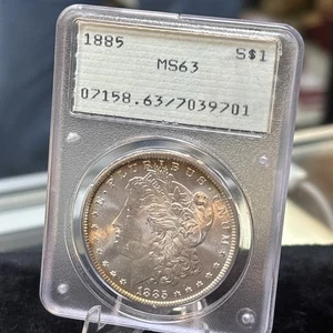 1885 Morgan Silver Dollar - PCGS MS 63 Rattler, Light Toning Both Sides - Bild 1 von 13
