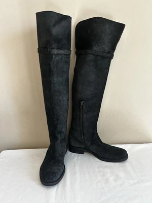 J. Botas por encima de la rodilla CREW gris oscuro gamuza talla 8  Foto 1 de 4