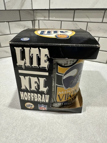 VIKINGS 2000 Miller Lite Hoffbrau 3D NFL Collectors Mug w/ Box Cover