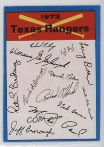 1973 Topps Team Checklists Texas Rangers (Two Stars on Back)