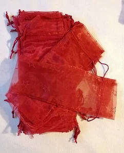 10x Organzabeutel *Schmuckbeutel *Sterne *Rot *Weihnachten *Groß - Bild 1 von 3