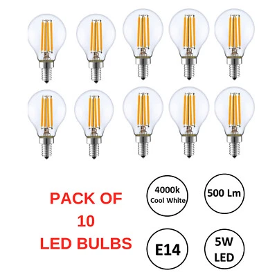 Pack Deal of 10 x LED G45 E14 SES Cap Golf Ball Light Lamp Bulb - Image 1 of 3