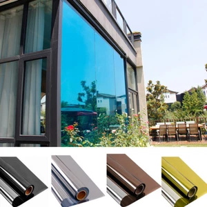 Reflective Window Film One Way Mirror Privacy Tint Heat Block Anti-UV HomeOffice - Picture 1 of 24