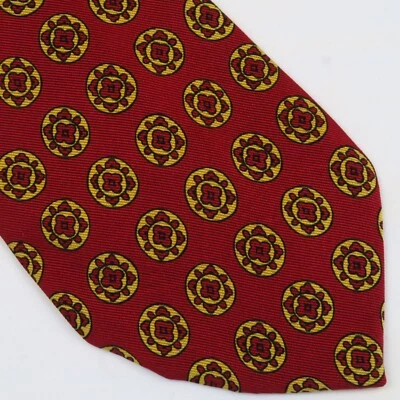 Vintage Polo Ralph Lauren Geométrico Rojo Dorado Medallones 54"x4" Preppy Floral Foto 1 de 4