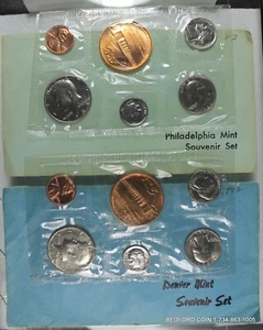 BU 1982 PHILADELPHIA & DENVER U.S. MINT SOUVENIR COIN SETS P & D - Picture 1 of 1