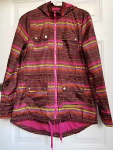 MOSSIMO Womens Water Resistant Stripe Print Anorak Jacket - Size: M - Picture 1 of 3