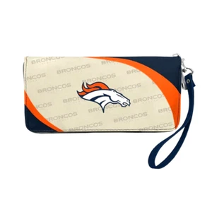 Denver Broncos Women's Wallet NFL Curve Zip Organizer - Picture 1 of 2