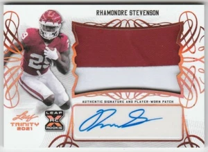 2021 Leaf Trinity RHAMONDRE STEVENSON RC Rookie Patriots Patch Auto Autograph - Bild 1 von 3