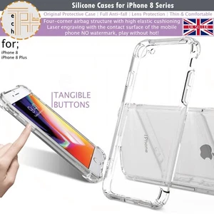 iPhone 8 Case Clear Shockproof Silicone Case Gel Case iPhone 8 Plus - Picture 1 of 3