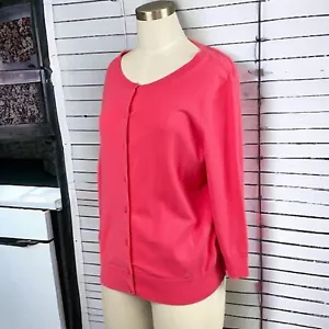 Vintage Talbots Sweater Womens Petite Large Cardigan Pink Preppy Casual - Picture 1 of 10