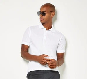 Kustom Kit Polo Shirt Slim Fit Short Sleeve Superwash Modern Sharp Flat Knit - Picture 1 of 9