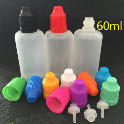 2 Oz (60 Ml) Botellas Gotero De Plástico Exprimibles LDPE Seguro Para Niños (lote De 50) • 30.29€