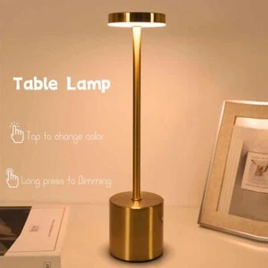 Lámpara de Mesa Simple LED Recargable Táctil Metal Cabecera Decoración Barra de Luz - Imagen 1 de 15