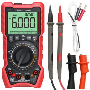 6000 Counts Manual & Auto Ranging True-RMS Digital Multimeter Backlit Display - Picture 1 of 8