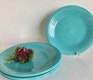 Fiestaware Turquoise Aqua Teal Blue Dinner Plates 10.5" Set of Four Fiesta Ware