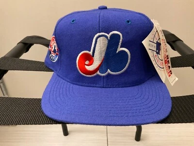 VINTAGE MONTREAL EXPOS AMERICAN NEEDLE BLOCKHEAD SNAPBACK HAT NWT - Image 1 of 4