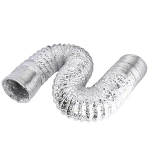 4" 12" 8 ft 25 ft Flexible Ducting Dryer Vent Pipe Aluminum Foil Duct Fan Hose - Picture 1 of 15