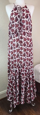 Vestido BETSEY JOHNSON Vintage Rosa Floral Amarrar nas Costas Sereia Tamanho 8 Clássico Namorados - Imagem 1 de 4