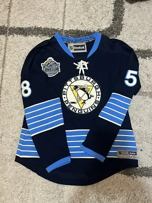 Camiseta deportiva de hockey Reebok clásica de invierno Kris Letang #58 - '11 Pittsburgh Penguins S Foto 1 de 4