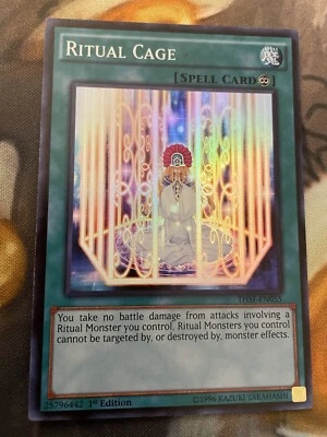 Yugioh 1st Edition Ritual Cage Super Rare Holo THSF-EN055  - Image 1 of 2